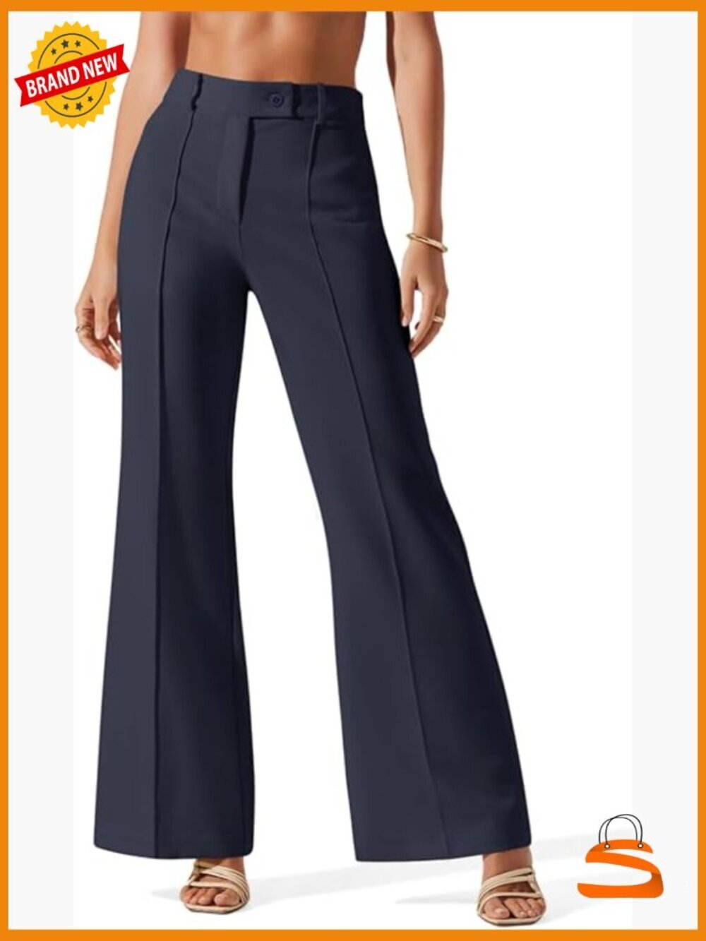 High Waisted Flare Dress Pants with Pockets Business Casual Work Trousers